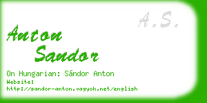 anton sandor business card